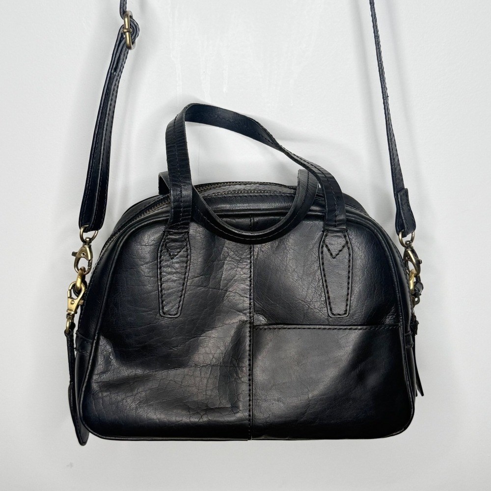Born Leather Satchel Crossbody Bag Black minimalist Purse capsule wardrobe boho